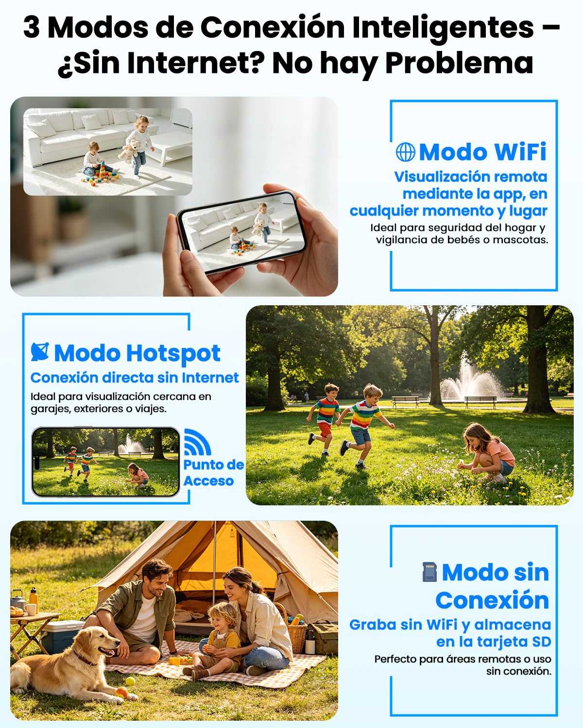 Bextgoo Mini Camara Espia 4K, WiFi/Hotspot/Sin WiFi, Camara Vigilancia Sin Internet con Visión Nocturna, Múltiples Opciones de Instalación,Camaras de Vigilancia Sin Cables para Interior/Exterior
