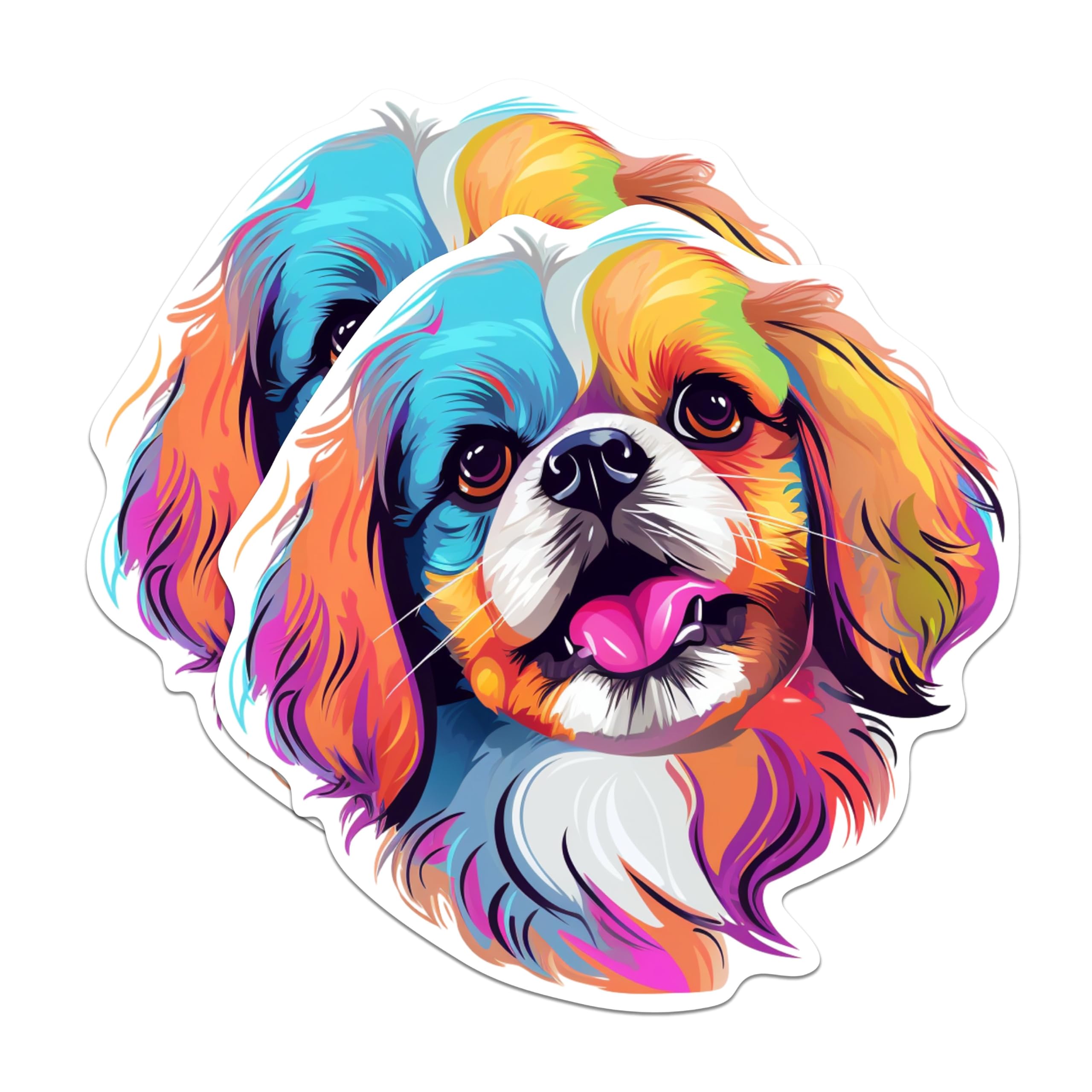 (2 Pack) Pekingese Dog Breed Stickers - 5 Inches On Longest Side - Choose from Over 100 Dog Breeds - for Cars, Trucks, Skateboards, Laptops - Made in USA - BMCS1913