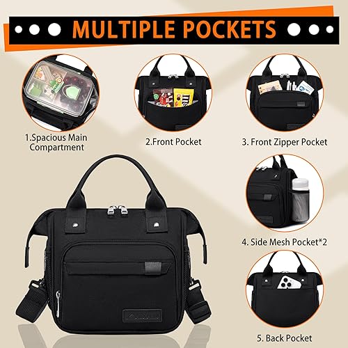 Miniatura 3 de TuErCao Lonchera pequeña con aislamiento ligero para mujer, hielera suave portátil para picnic, viajes, viajes por carretera, loncheras para mujer,