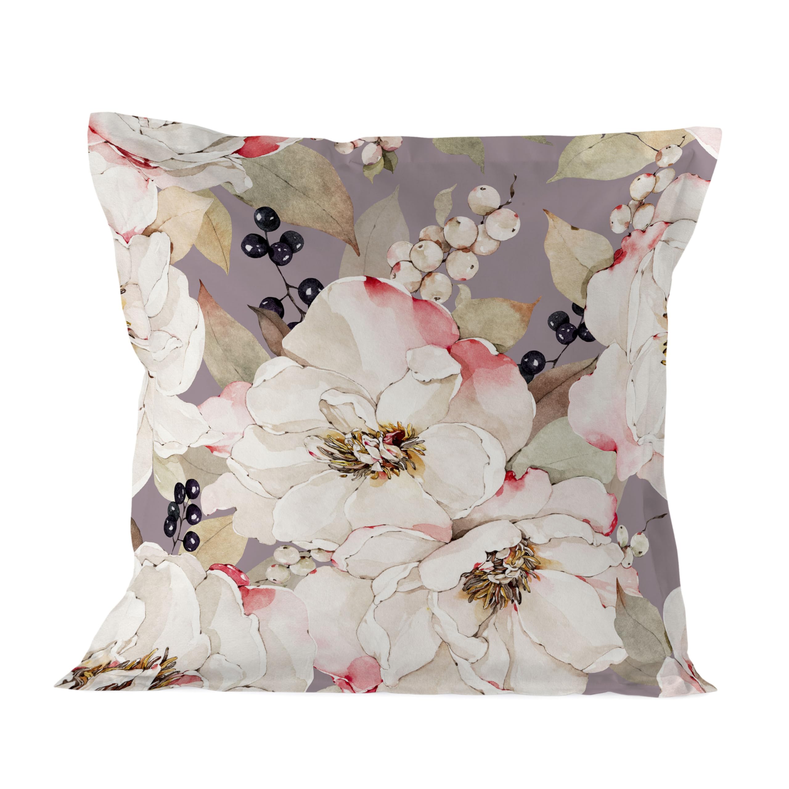 Taie d'oreiller pivoines blanches pour un lit printanier 80x80