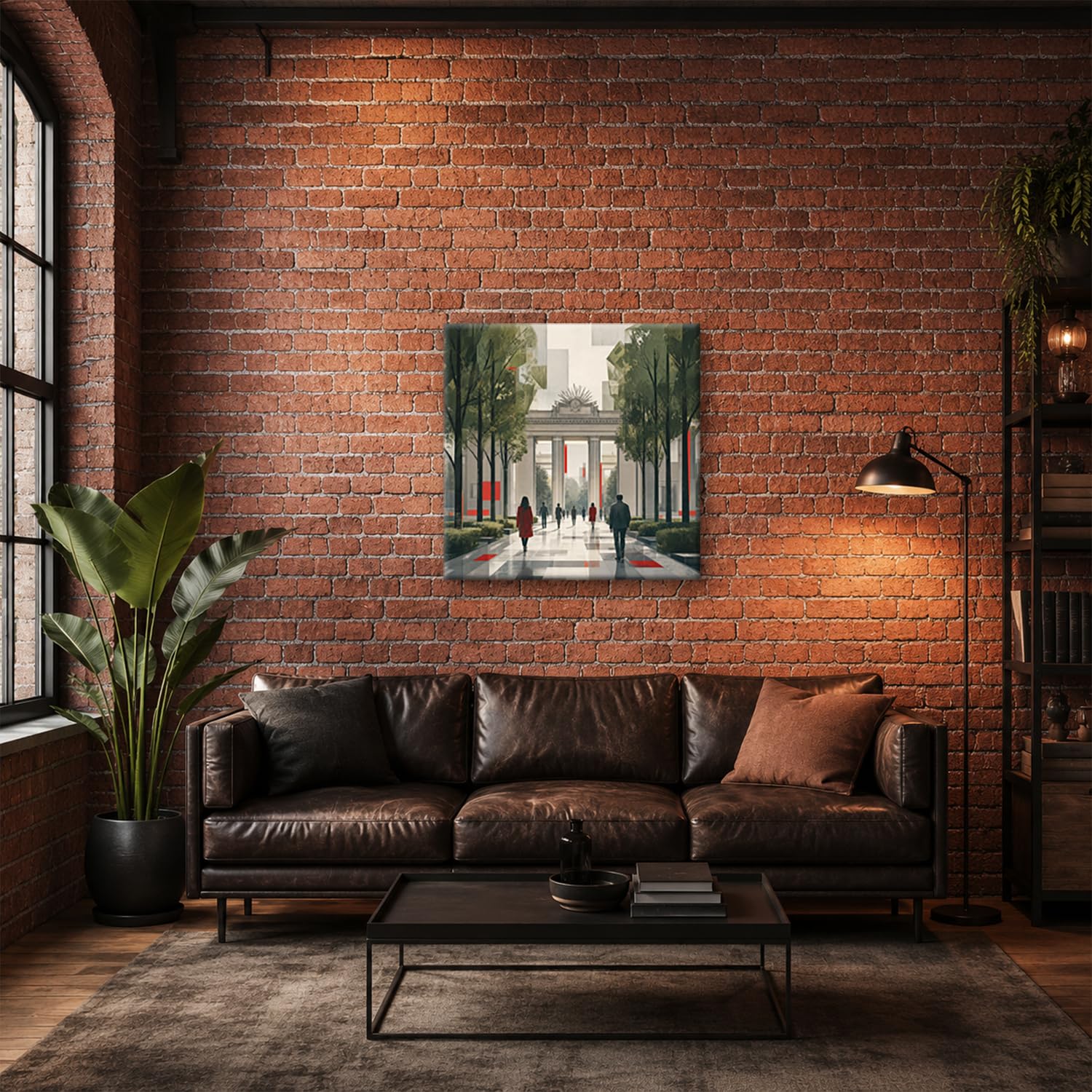 deyoli Obraz na płótnie Ludzie przed monumentalnym łukiem 70 x 70 cm