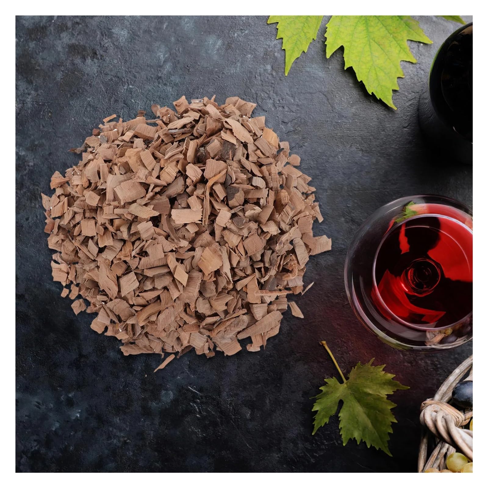 Virutas de Roble Tostado Tostada Ligera de virutas Roble 500G for Suministros vinificación, Mejora del Sabor Vino Tinto, envejecimiento(Beige)