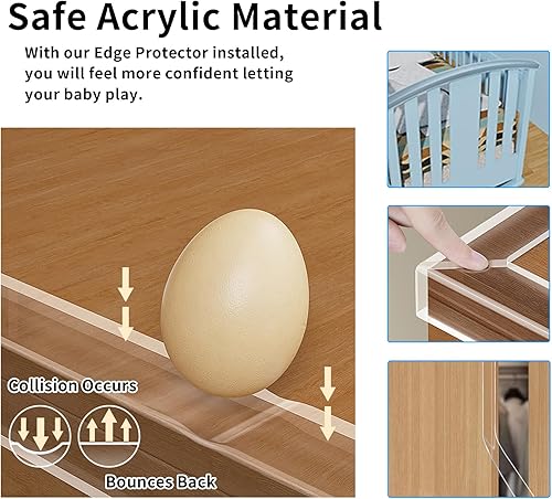 Miniatura 3 de Protector de esquina de borde de 13.12 pies, a prueba de bebés, protector de esquina de mesa para muebles y borde de seguridad, parachoques de