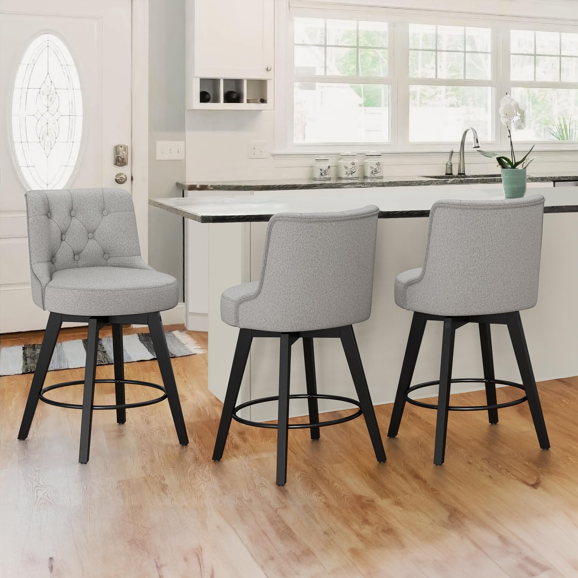 Amazon.com: Cozyman 26" H Counter Height Bar Stools Set of 3, Modern ...