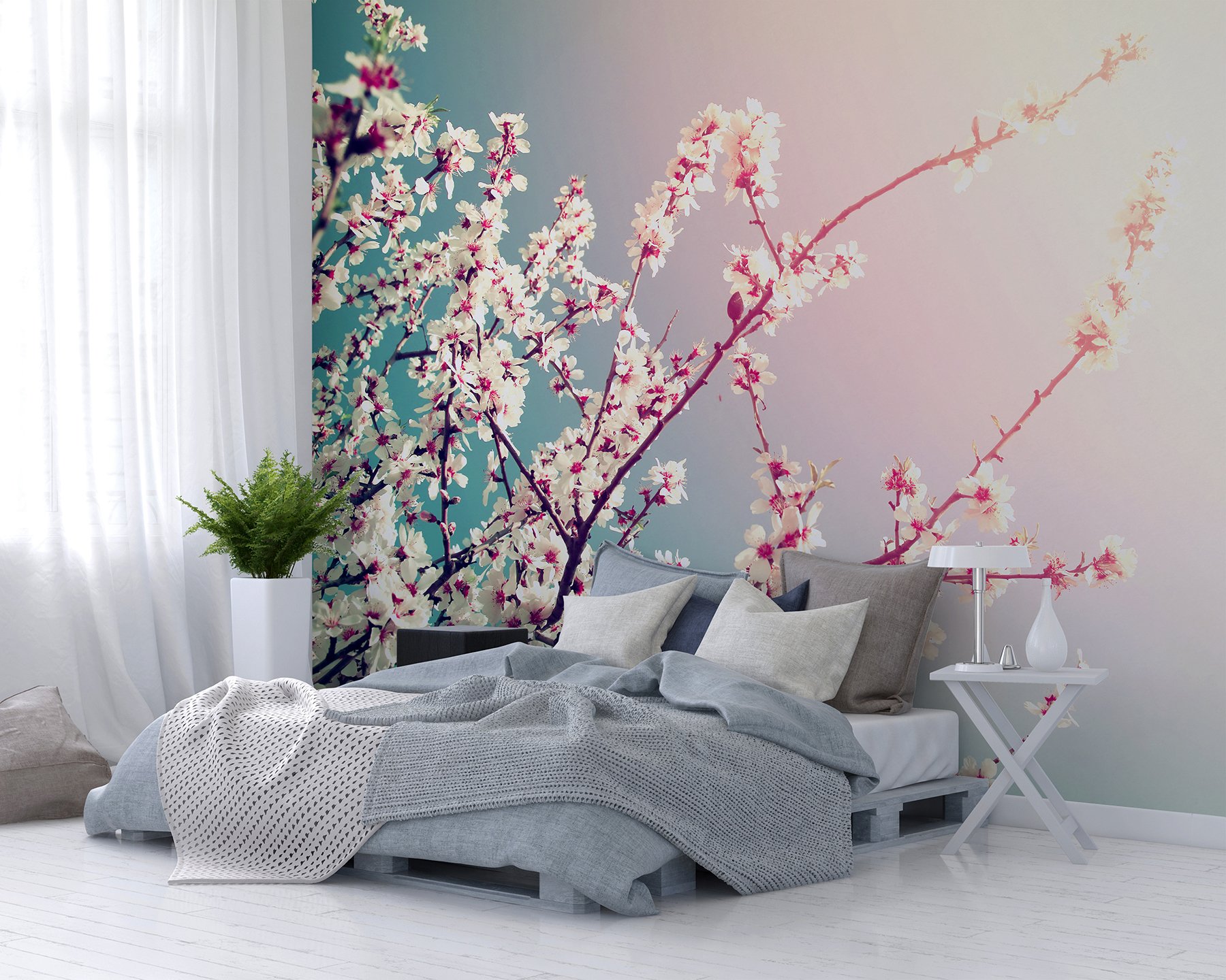 Wall Rogues WR50558 3 x 2.4 m "Blossom" Mural Wallpaper - Blue, 3m x 2.4m - Image 2