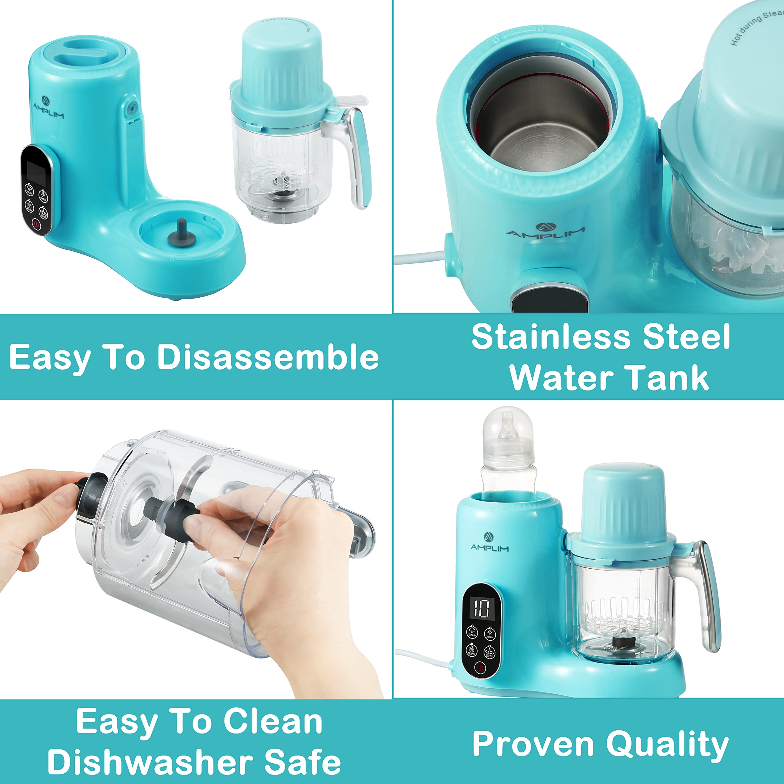 Buy Amplim Baby Food Maker Baby Food Processor Baby Food Steamer Baby Blender Baby Puree