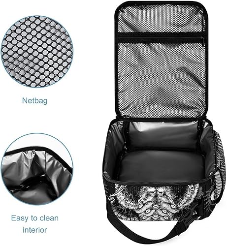 Miniatura 4 de Baphomet - Lonchera térmica con aislamiento de cabra de Satán, reutilizable, bolsa portátil para hombres y mujeres