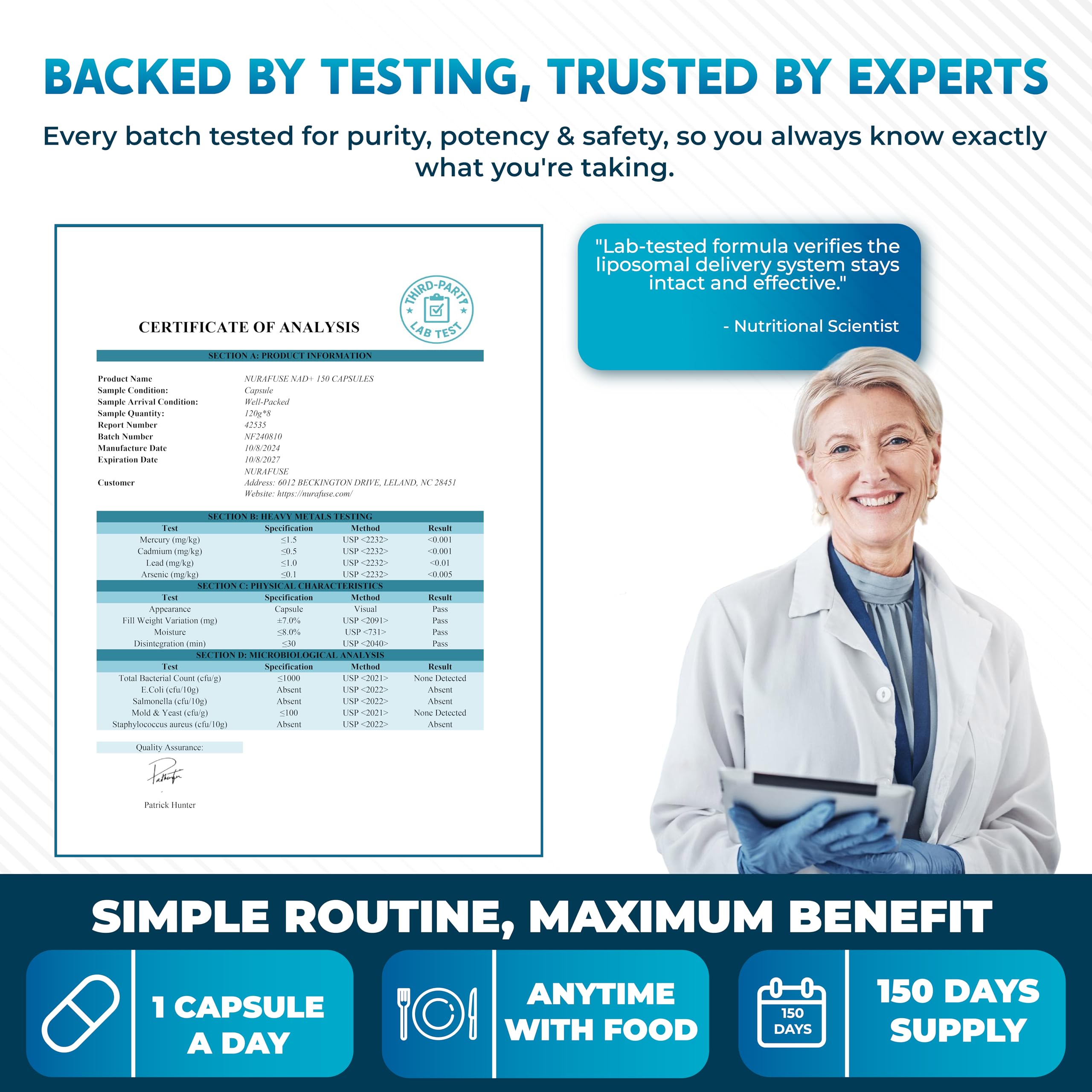 Transresveratrol NAD+ liposomal con vino tinto, cardo mariano, quercetina y fisetina, ayuda a envejecer saludablemente, fabricado y probado en los EE. UU.