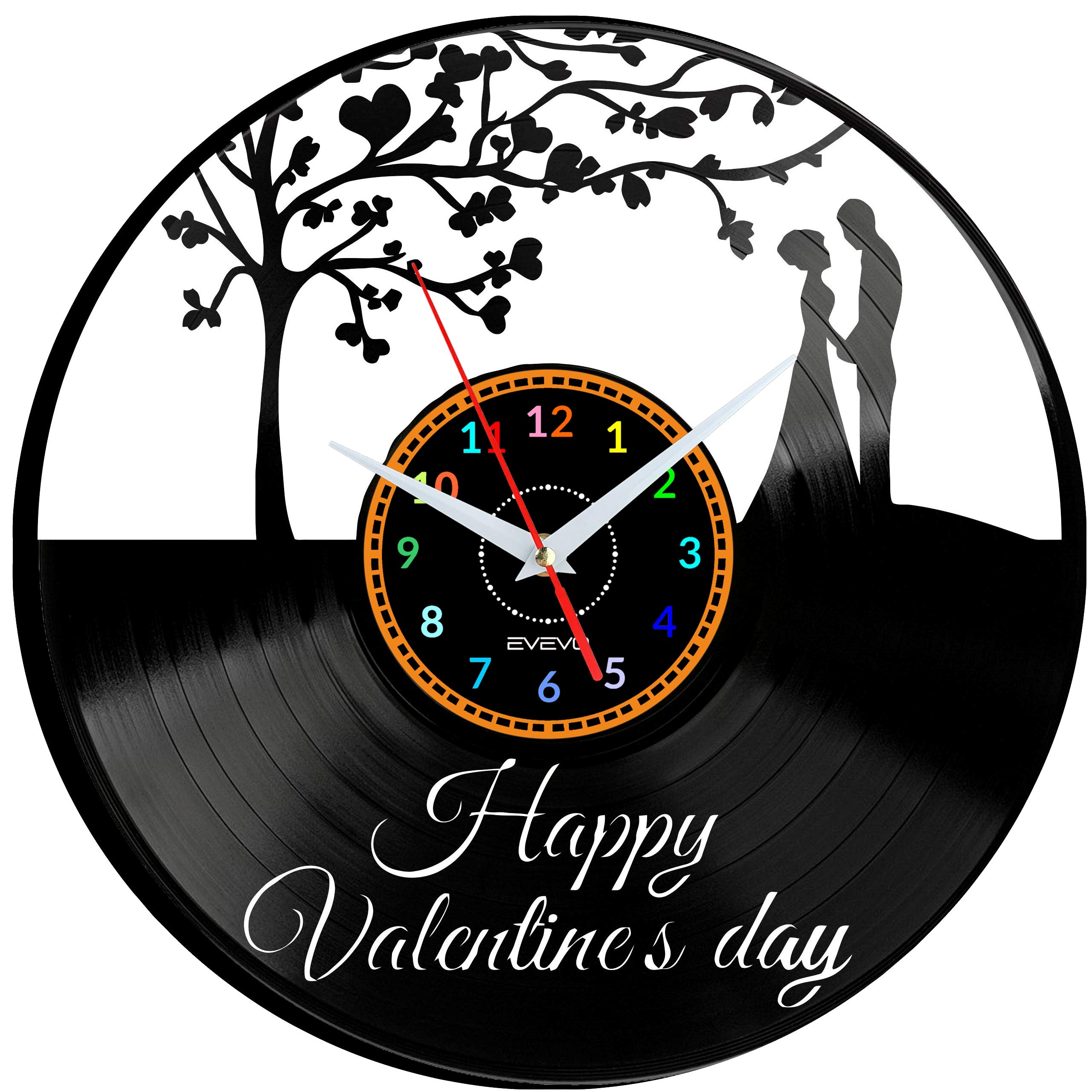 Horloge murale moderne vinyle motif amour cadeau idéal pour décoration murale de salon