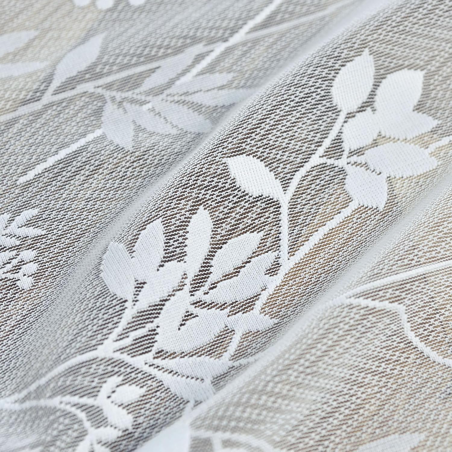 FINECITY Lace Curtains 90 Inches Long 2 Panels for Living Room, Country Rustic Leaf Floral Ivory Lace Window Curtains for Bedroom, Rod Pocket Light Filtering Privacy Lace Sheer Curtains, 52 x 90 Inch