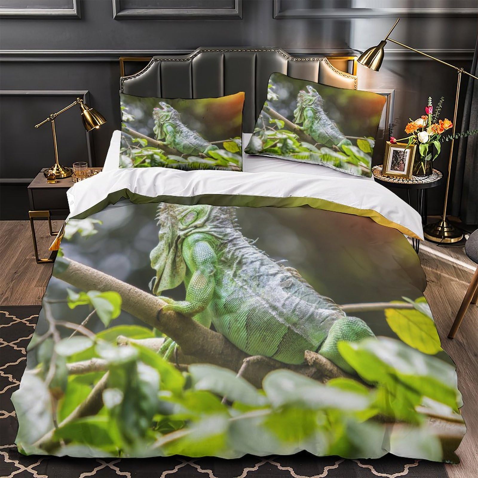 Housse de couette chat gris hypoallergique avec fermeture éclair 260x220