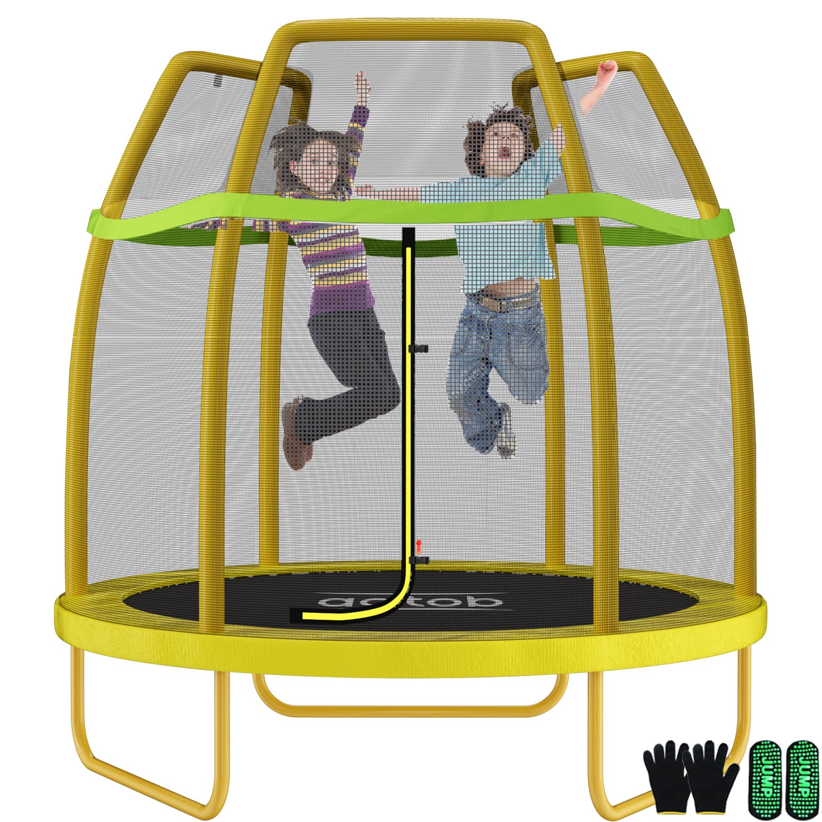 AOTOB 7FT Trampoline for Kids Toddler with Enclosure Net &Safety Pad, Mini Trampoline with Heavy Duty Frame Indoor Outdoor,Small Trampoline Max Load 400lbs, Prefect Gifts for Boys and Girls