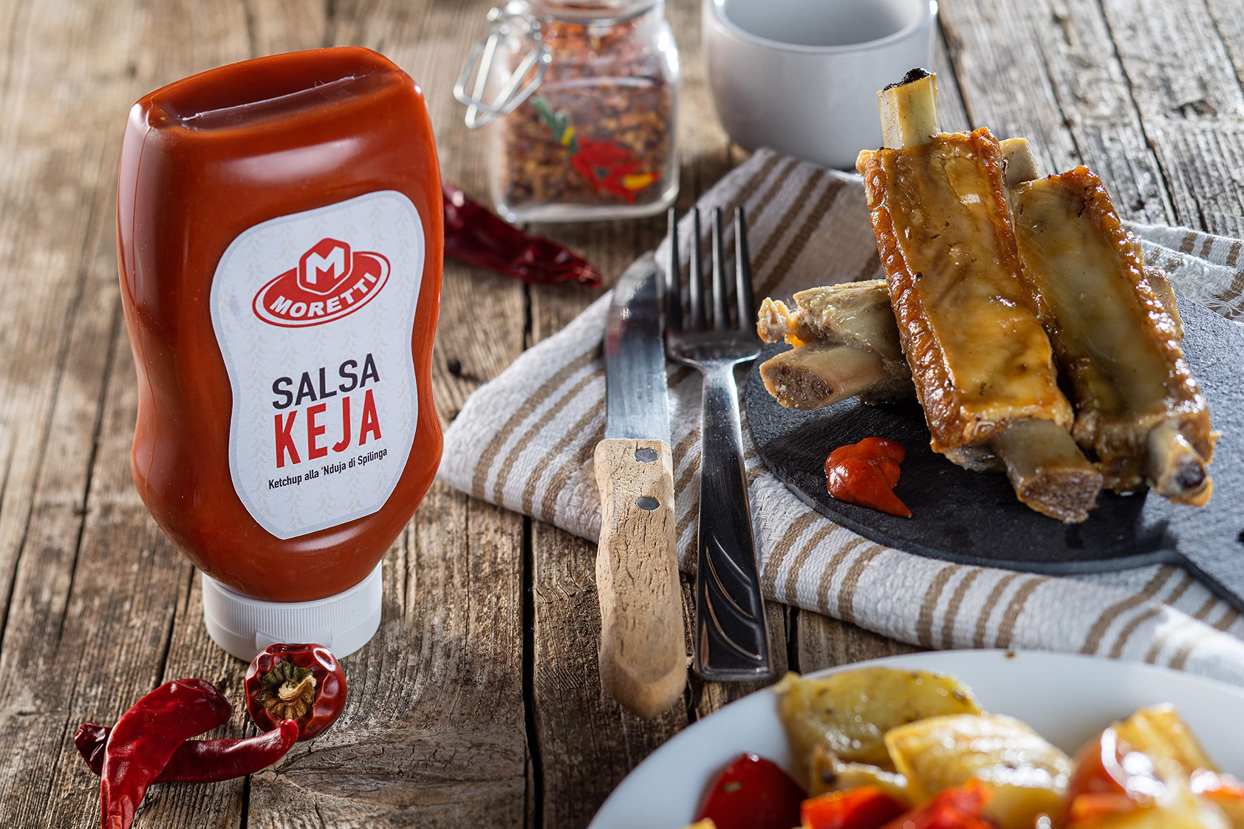 Moretti® Salsiccia Fresca Da Cuocere | Con Peperoncino Calabrese Piccante | 1,5Kg - 3kg Sottovuoto | In Omaggio Salsa KEYA | Ketchup alla Nduja di Spilinga | (3kg Piccante)