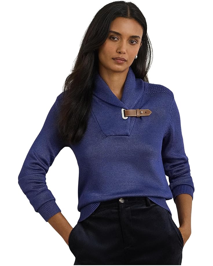 Lauren Ralph Lauren Buckle-Trim Cotton-Blend Sweater - Main View