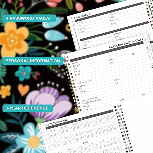 Miniatura 5 de Agenda mensual 2026-2028, planificador de 3 años 2026-2028, enero de 2026 a diciembre de 2028, 9 x 11 pulgadas, agenda con 36 pestañas mensuales