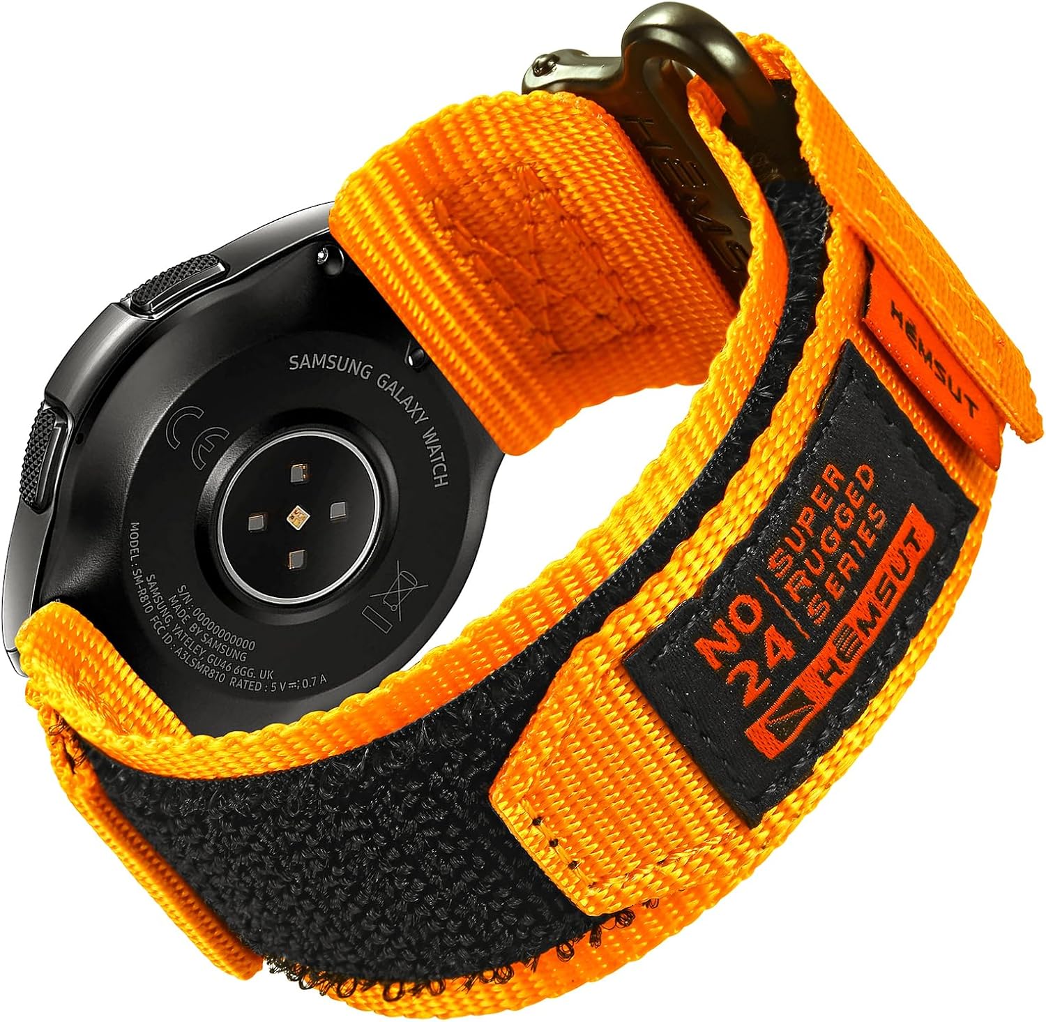 HEMSUT Wide Nylon Hook & Loop Watch Band with Metal Buckle, Quick Release 20mm/22mm for Outdoor Sports Smartwatches