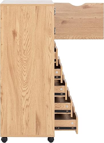 Miniatura 115 de Naomi Home Cómoda de 5 cajones para dormitorio, alta y elegante, con ruedas y estantes de almacenamiento, pequeña para guardarropa, para maquillaje,