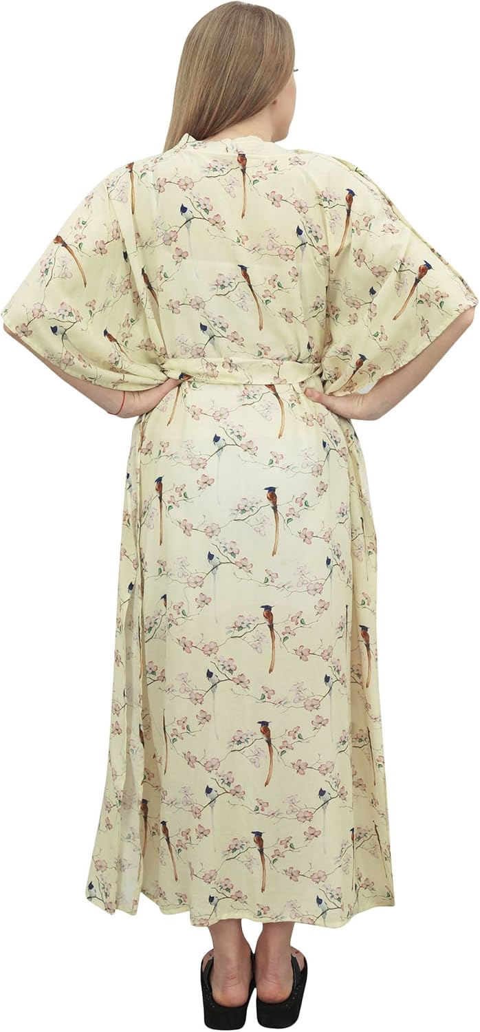 Bimba Moms Pale Maternity Kimono Sleeve Kaftan Nursing Maxi Dress-4