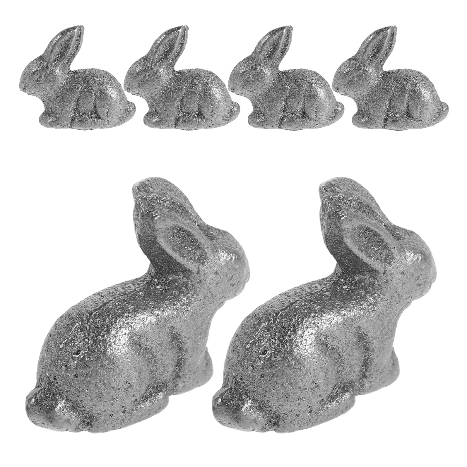 Lot de 6 ustensiles en fonte de fer SHINEOFI avec motifs lapins pour cuisine naturelle