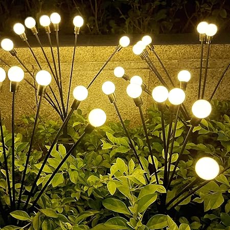 JELLIFY Solar Garden Lights Solar Firefly Lights Outdoor Waterproof Landscape Decoration Lights Yard Balconies Terrace Parties Outdoor Lighting (12 LED Light)