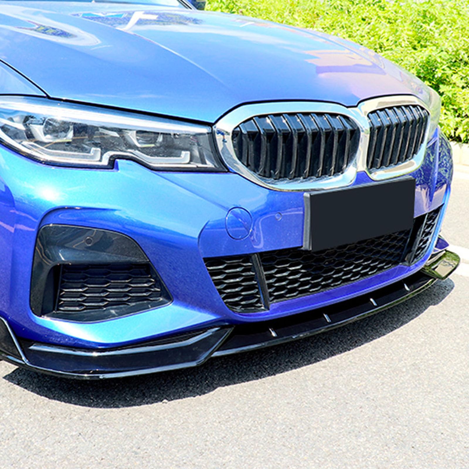 Kompatibel mit BMW 3 Series G20 G28 Early 2020-2022, Frontstoßstangen-Spoilerlippe, Auto-Unterkörper-Kit-Splitter,A Glossy Black