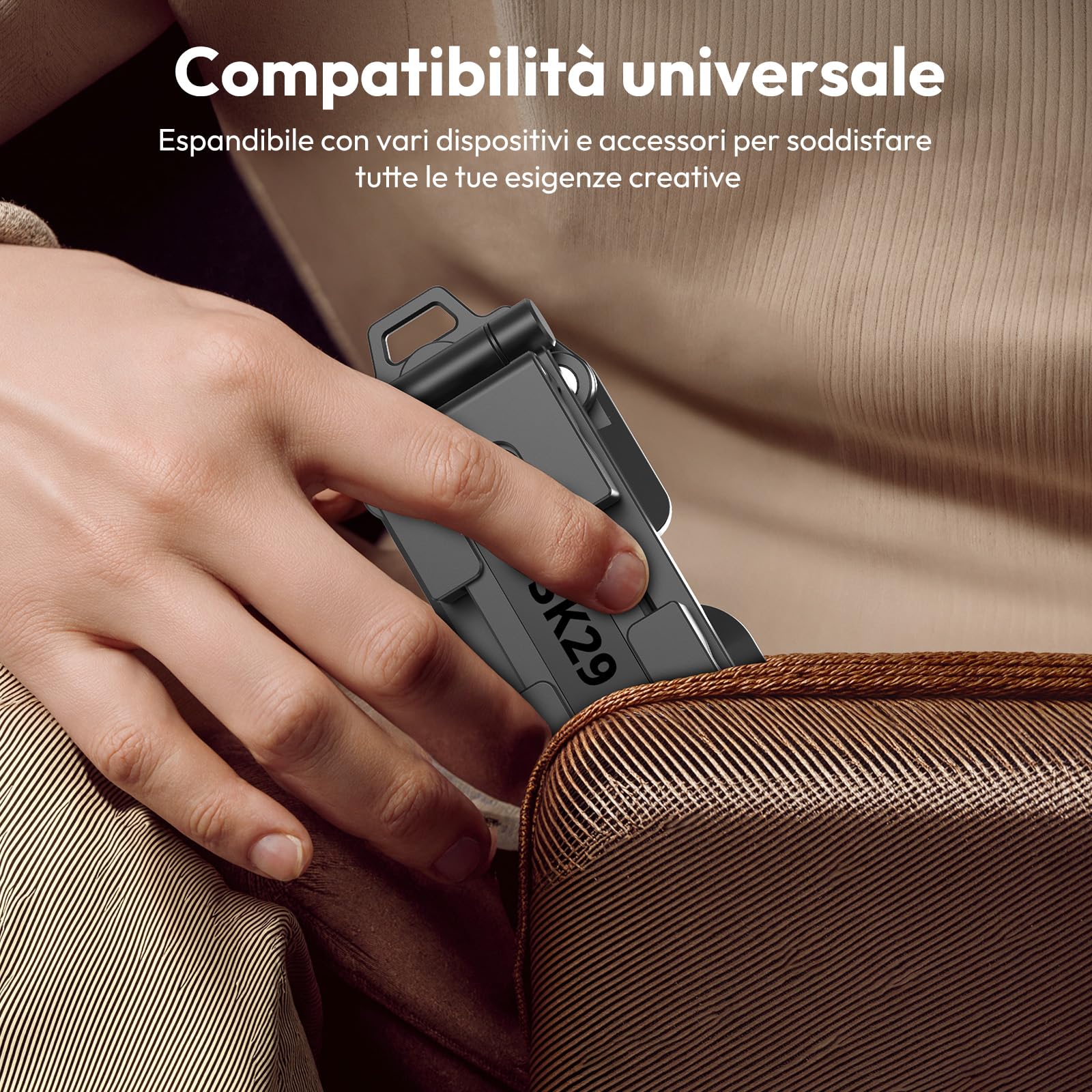 ULANZI SK29 Treppiede per smartphone, 6 in 1, Reversibile, Compatibile con Uka e Arca, Mini tripod pieghevole in alluminio con 2 Cold Shoe, Selfie stick treppiede per iPhone/Android