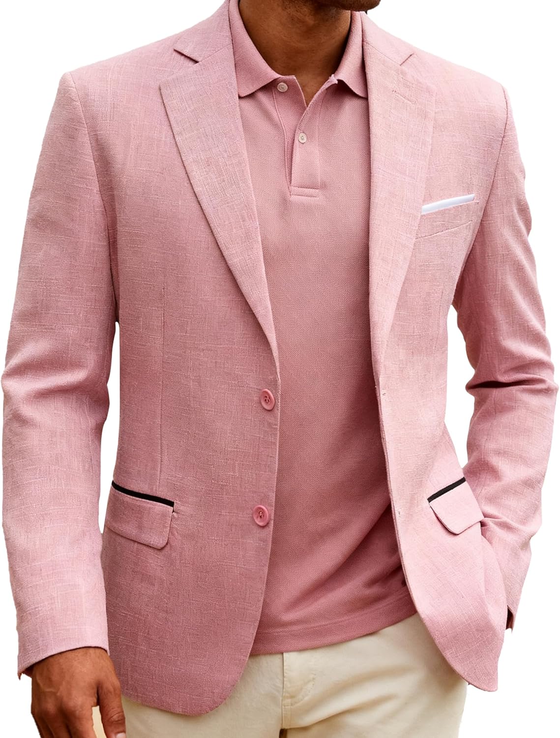 Barry.Wang Mens Casual Blazer Suit Jacket Two Buttons Sport Coat Lightweight Homecoming Business Daily Wedding Dress