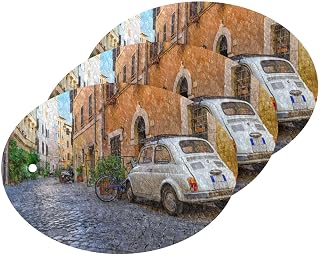 Coikll Cozy Old Street in Trastevere in Rome Kitchen Sponges Cleaning Odor Free Non Scratch Dish Sponge for Cleaning Dishes Bathroom - 3 PCS