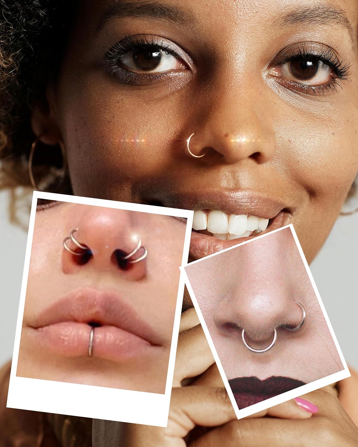 Near Me 16g Septum Ring 16 Gauge 3/8 G23 Titanium Spike Horseshoe