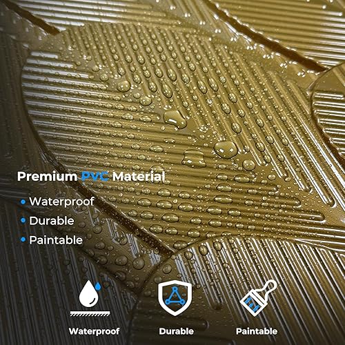 Miniatura 2 de STICKGOO Paquete de 12 paneles de pared 3D para despegar y pegar, paneles decorativos de PVC para decoración de pared interior, 19.7 x 19.7