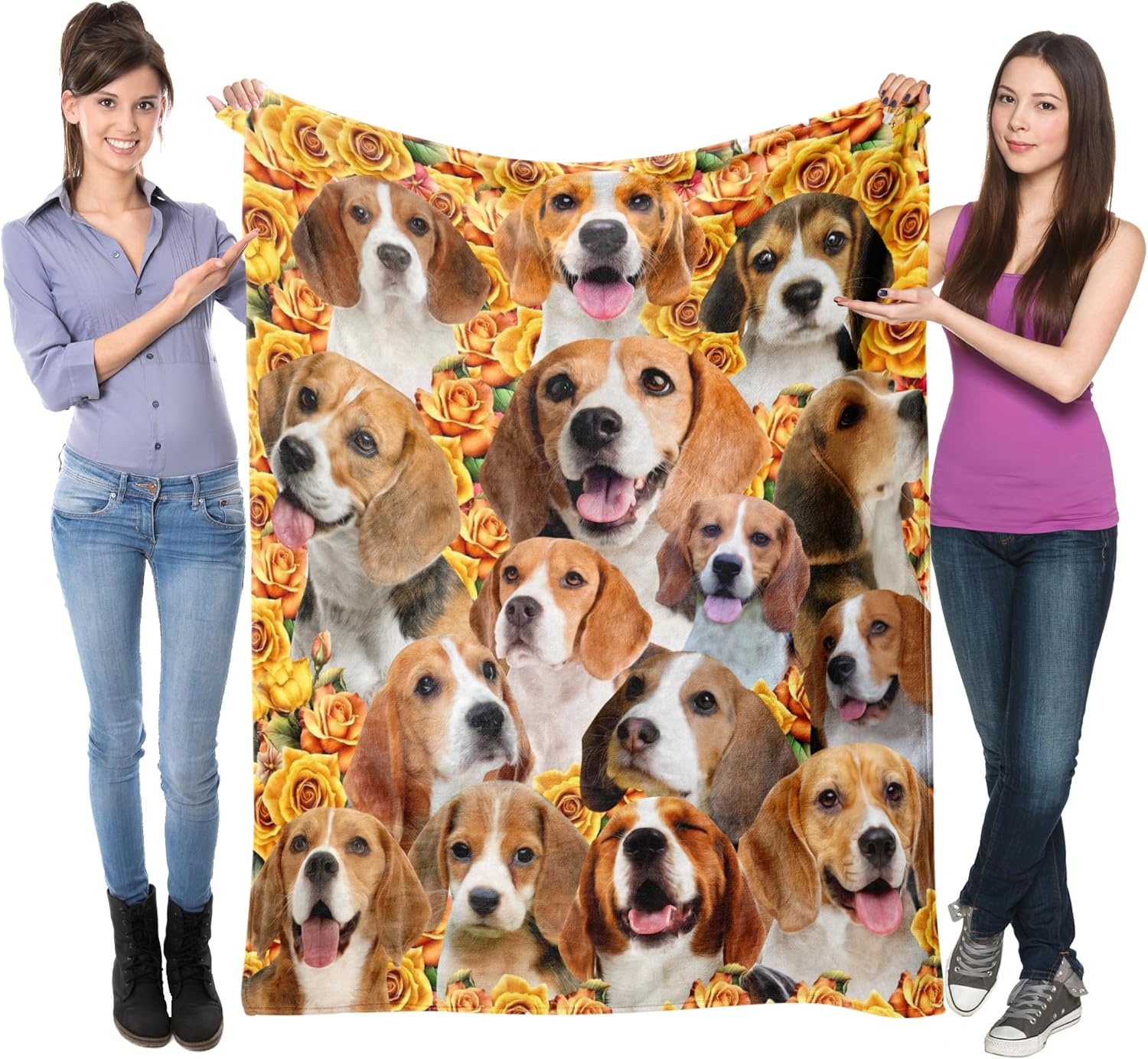 Beagle Dog Fleece Blanket,Super Soft Dogs Flannel Blanket