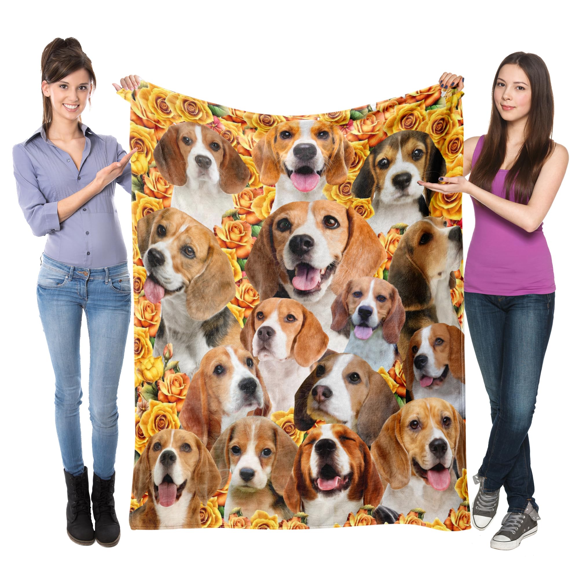 Beale Dog Throw Blanket,Beagle Gifts for Dog Lovers,Soft Flannel Blanket Throw,Gift for Women Kid Girls Halloween Christmas,50