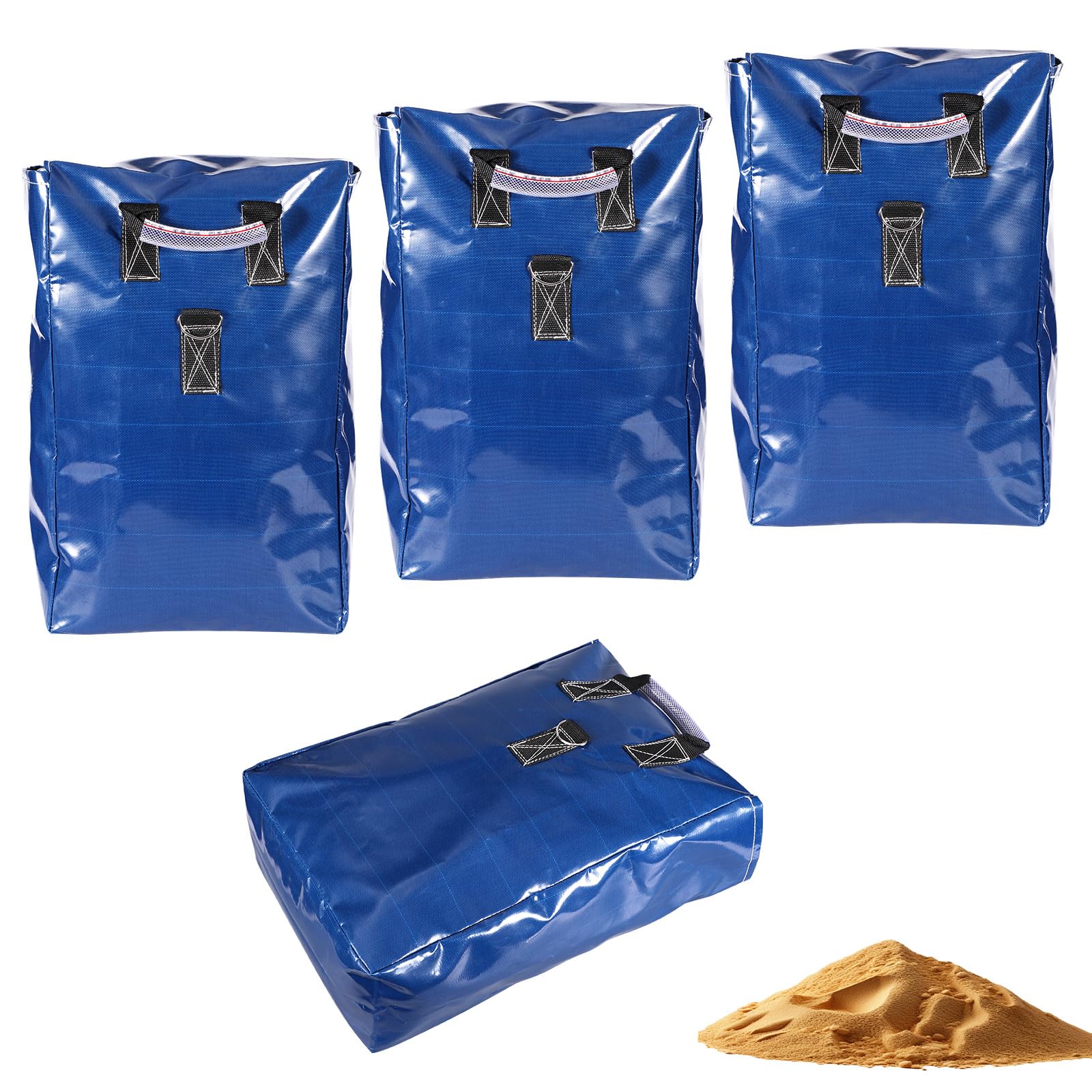 4 pièces Sacs Sable Vinyle, Maison Rebond Gonflable Maison Rebond d'eau Sable Ancre Produit Sécurité Toboggans Aquatiques Auvents Et Tentes (Bleu)