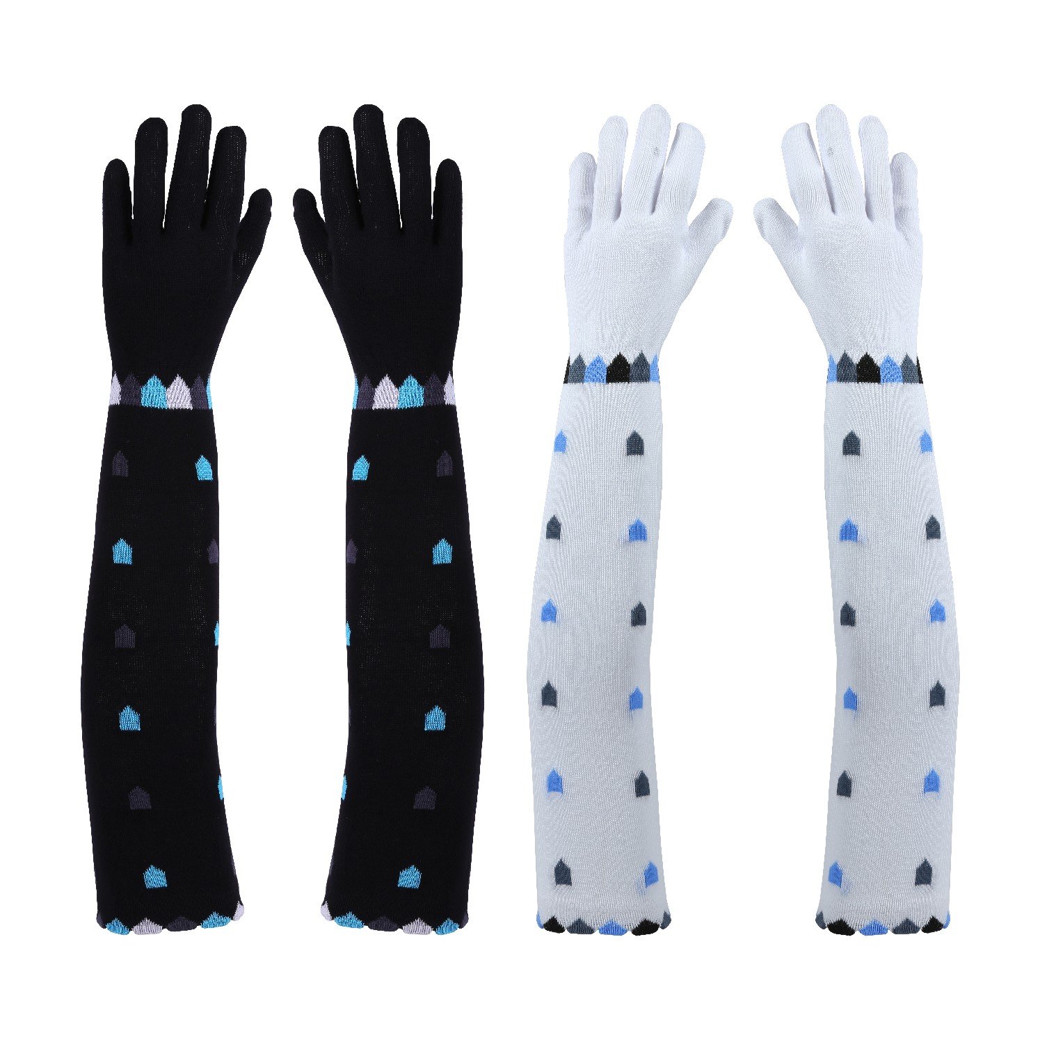 Women’s Summer Sun Protection Hand Gloves (Pack 2) – Cotton Printed Long Sleeves Gloves | Full Hand Gloves for Protection from Sun Burn/Heat/Pollution | Stylish Arm Sleeves-image-38