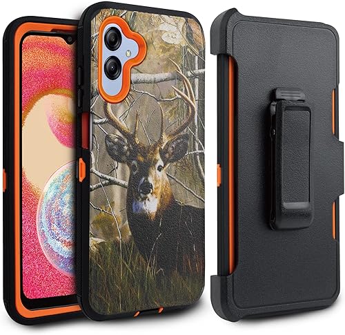 Customerfirst - Funda compatible con Samsung Galaxy A04E, con funda de clip para cinturón, resistente, resistente, a prueba de golpes, protección de