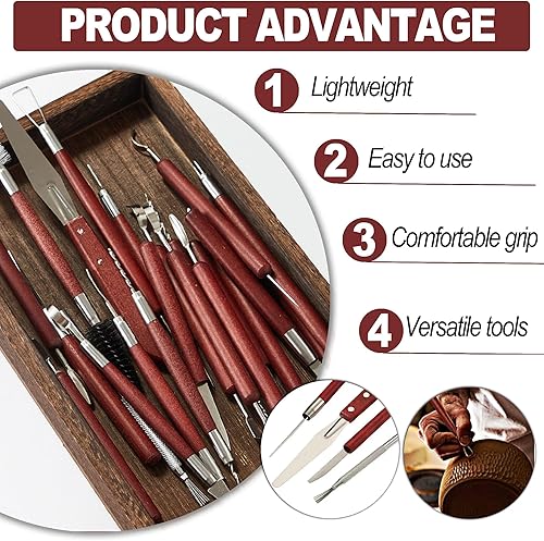 Miniatura 5 de LINPHCEY 22-Piece Clay Sculpting Tools Set Perfect for Polymer Air Dry Modeling Clay Beginners & Professionals Ideal for DIY Pottery & Ceramics