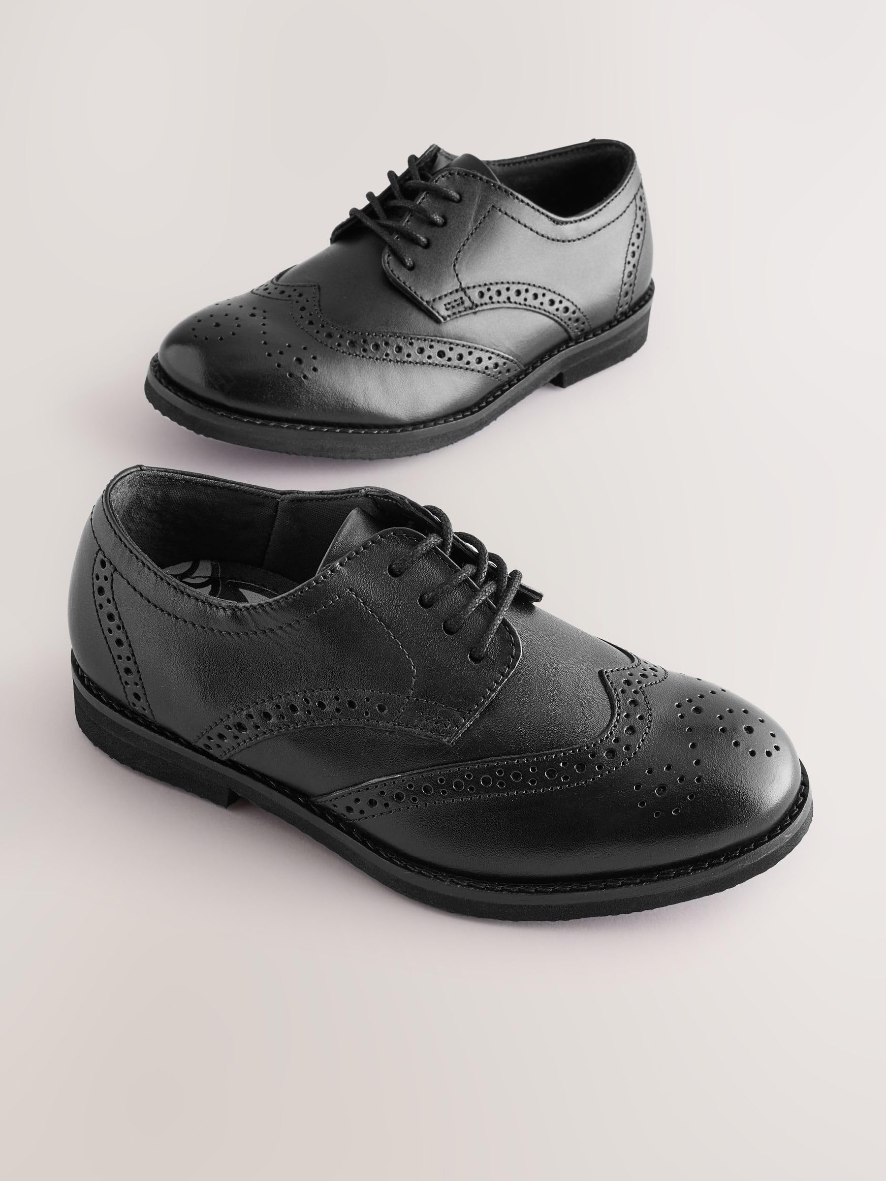 NEXT Ragazzo Scarpe Brogue Eleganti in Pelle - Pianta Larga (G)