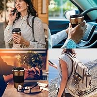 Vista 2 de KETIEE Travel Mug, 12oz Insulated Coffee Cup with Leakproof Lid, Vacuum Stainless Steel Double-Wall Travel Coffee Mug Spill Proof, Reusable Tumbler