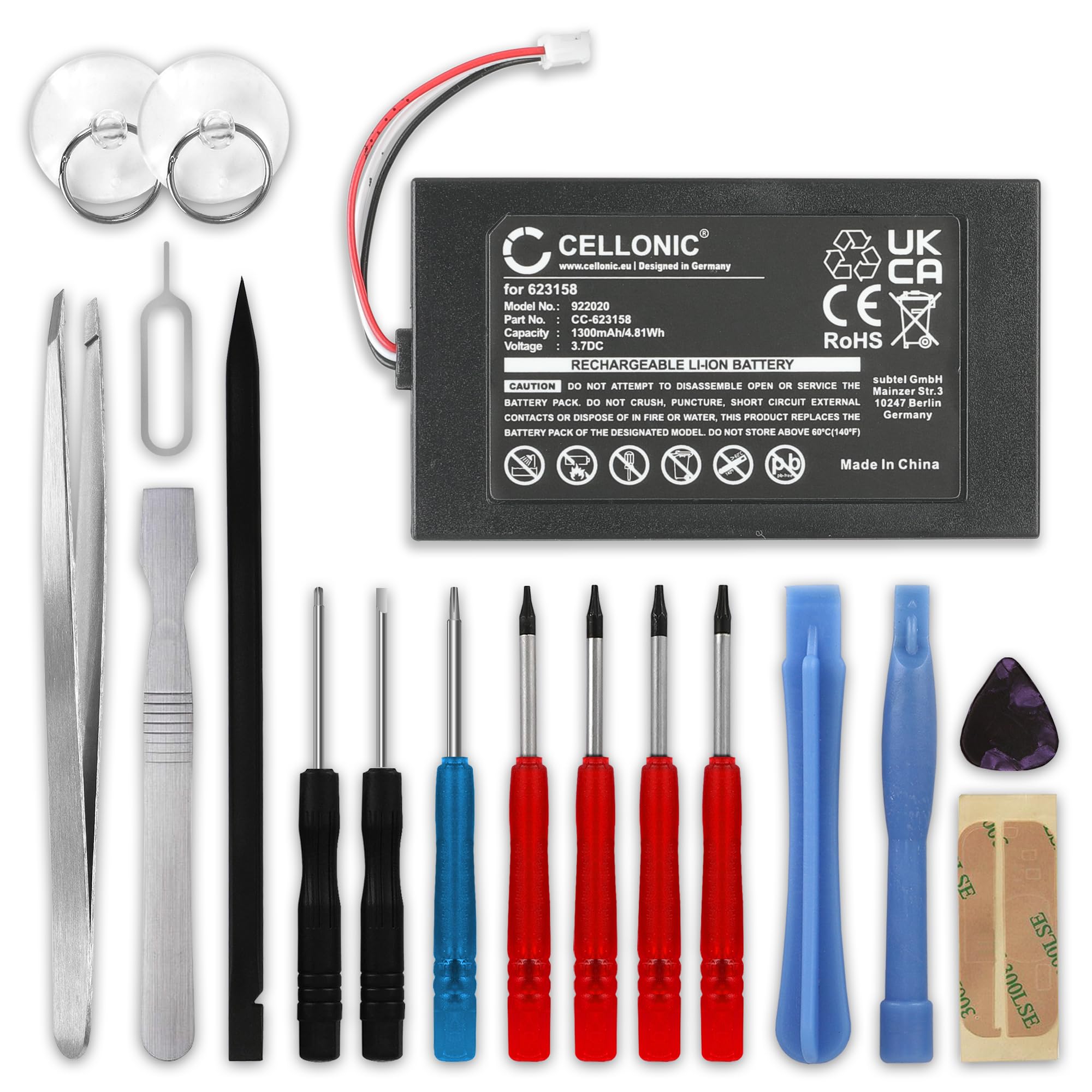 Batterie De Remplacement Pour Téléphone Fixe Sans Fil Logitech 533-000128 / 623158 - 1300mAh Li-polymère 3,7V - 10