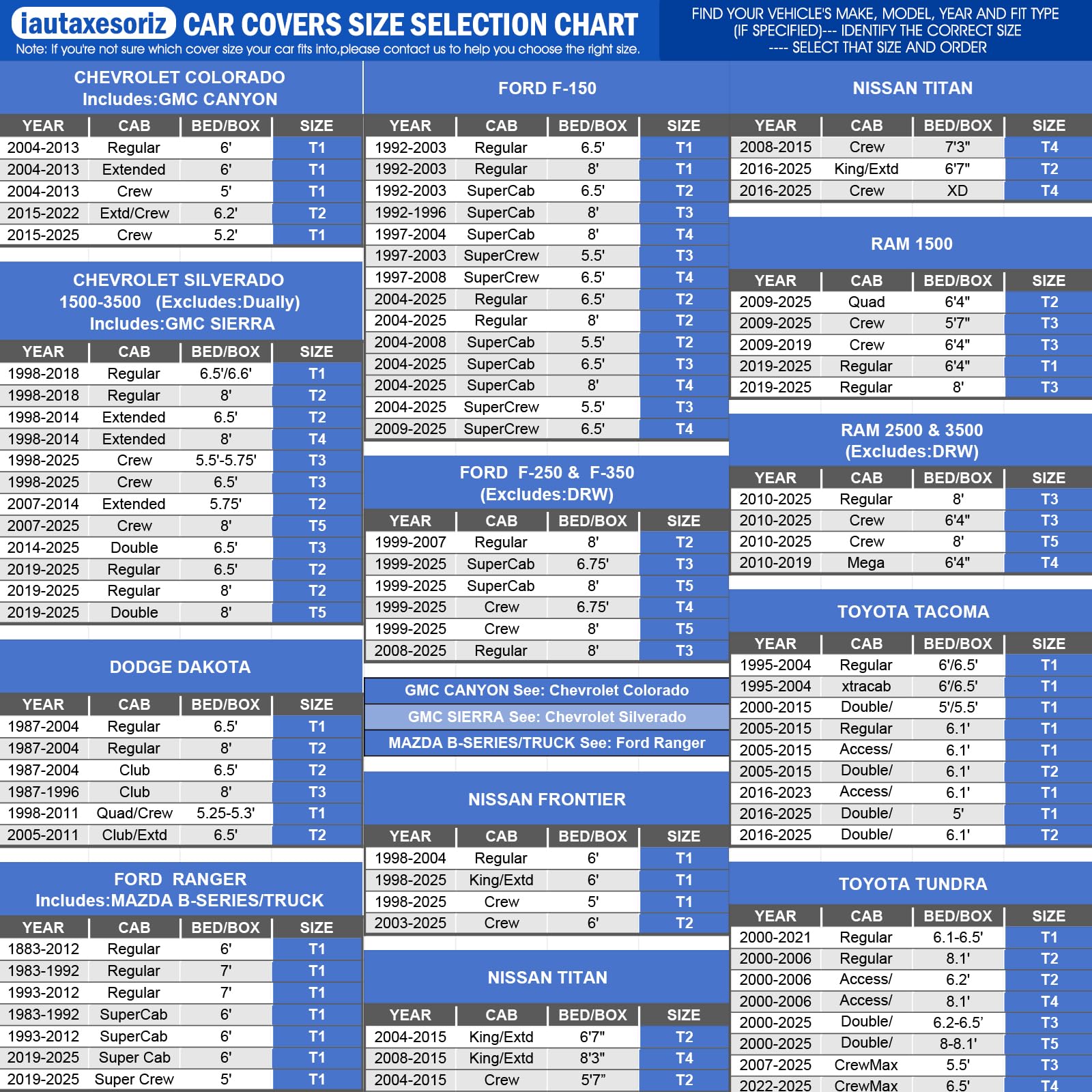 Truck Cover Waterproof All Weather 6 Layers Pickup Cover Fit for Ford F150 Chevrolet Silverado Gmc Sierra Ram — view 3