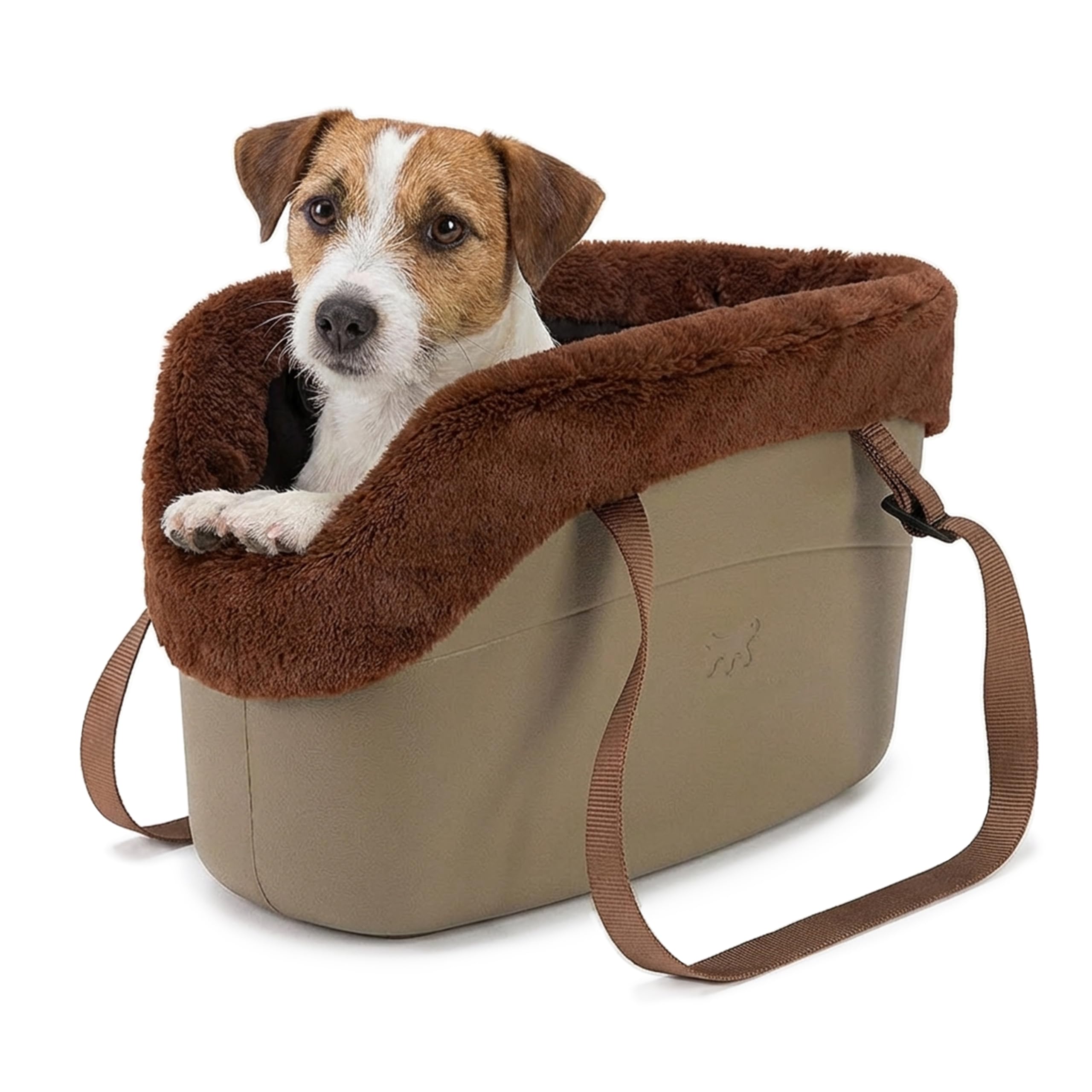 Ferplast Dog Carrier Bag up to 8 kg. Soft Rubber Plastic, Waterproof and Washable Cat Carrier, Padded with Warm Plush, Adjustable Handles, Safety Strap,43.5 x 21.5 x h 27 cm. Dove Gray