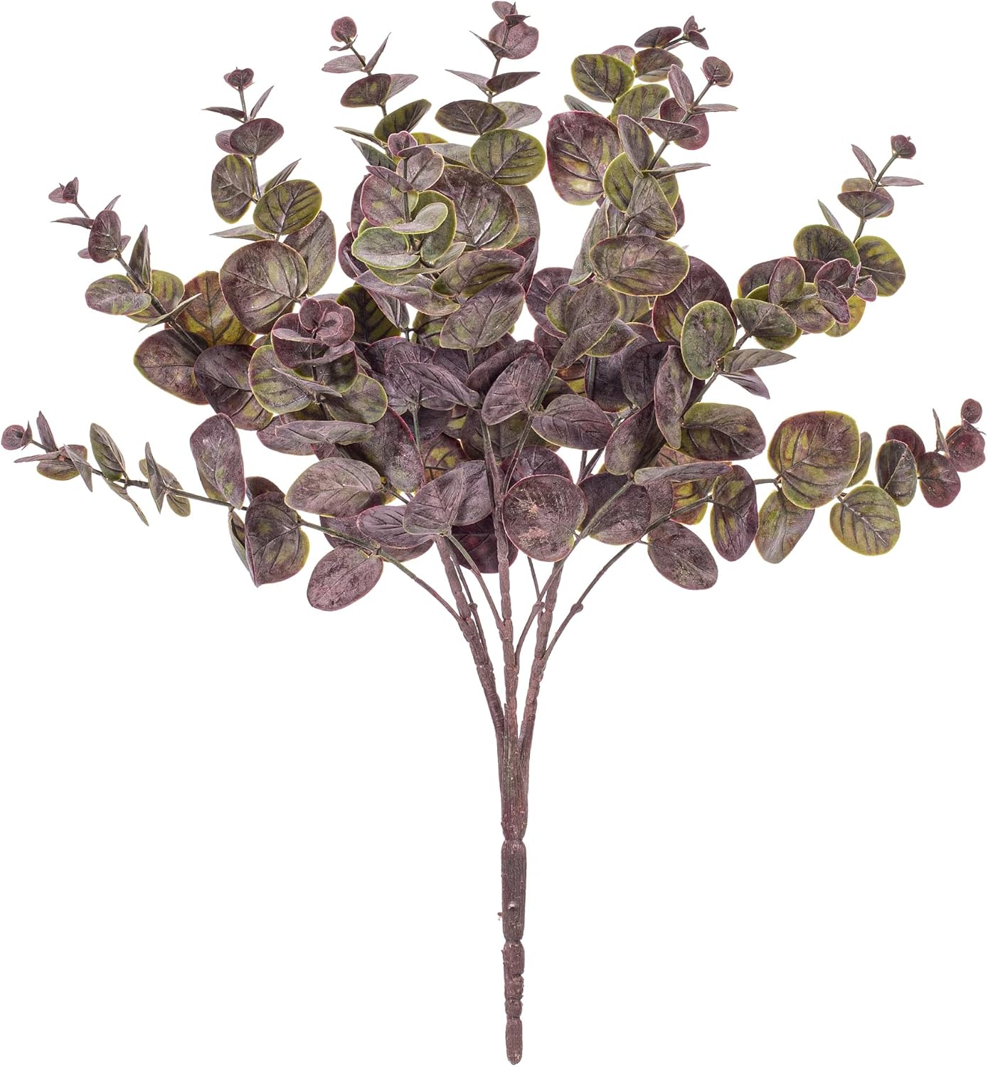 Vickerman 32" Artificial Burgundy Spiral Eucalyptus Crescent Swag