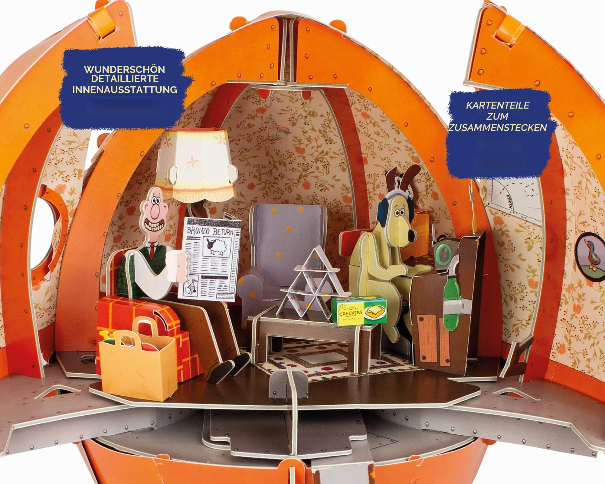 Build Your Own Wallace & Gromit Rakete Papp-Bastelset, ab 10 Jahren | Build Your Own, Aus dem Film "A Grand Day Out"