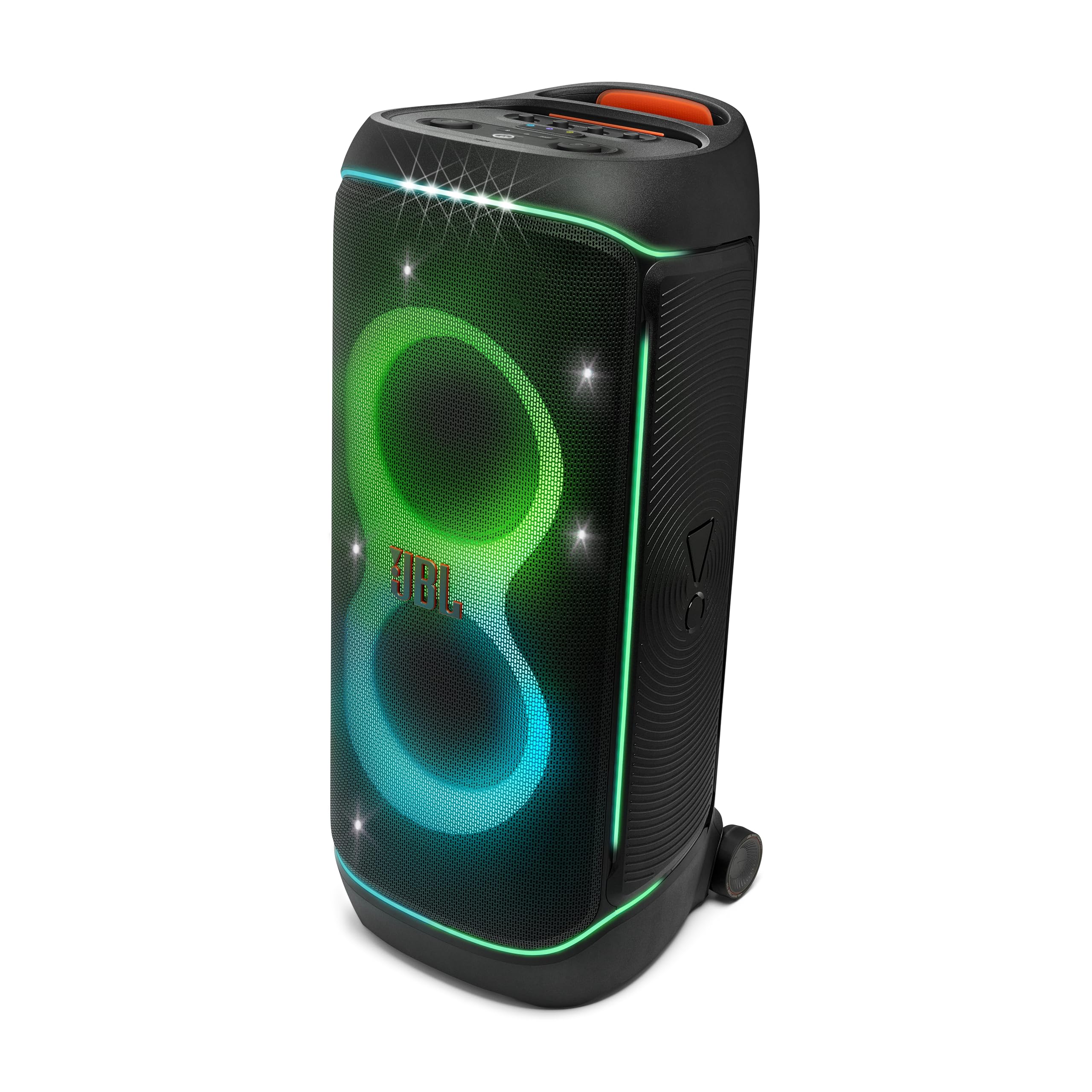 JBL PartyBox 720 - Loudest Battery-Powered Party Speaker with Superior Pro Sound and a Futuristic lightshow, Up to 15 Hours Playtime & IPX4 Splash Proof (Black)