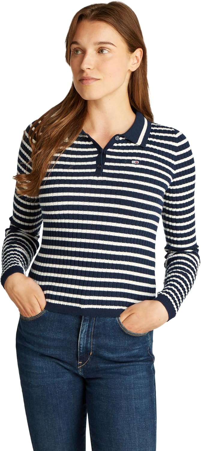 Tommy Hilfiger TJW ESSENTIAL LS POLO SWEATER Polo Kazak Kadın