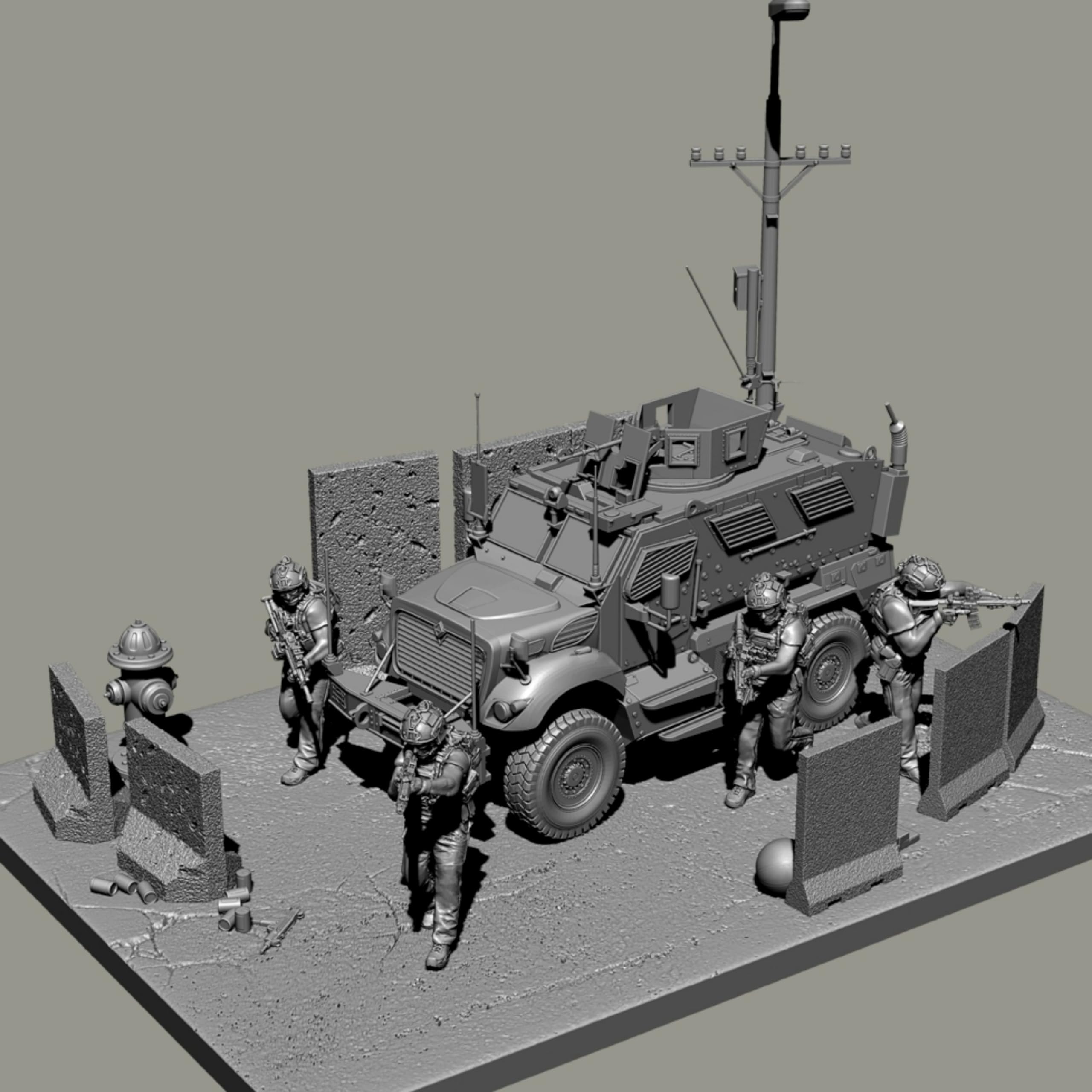 1/35 (con veicolo) Kit di modellismo in resina U.S. Commando Soldier Parti del modello in resina non dipinte e non assemblate //xA4T-6