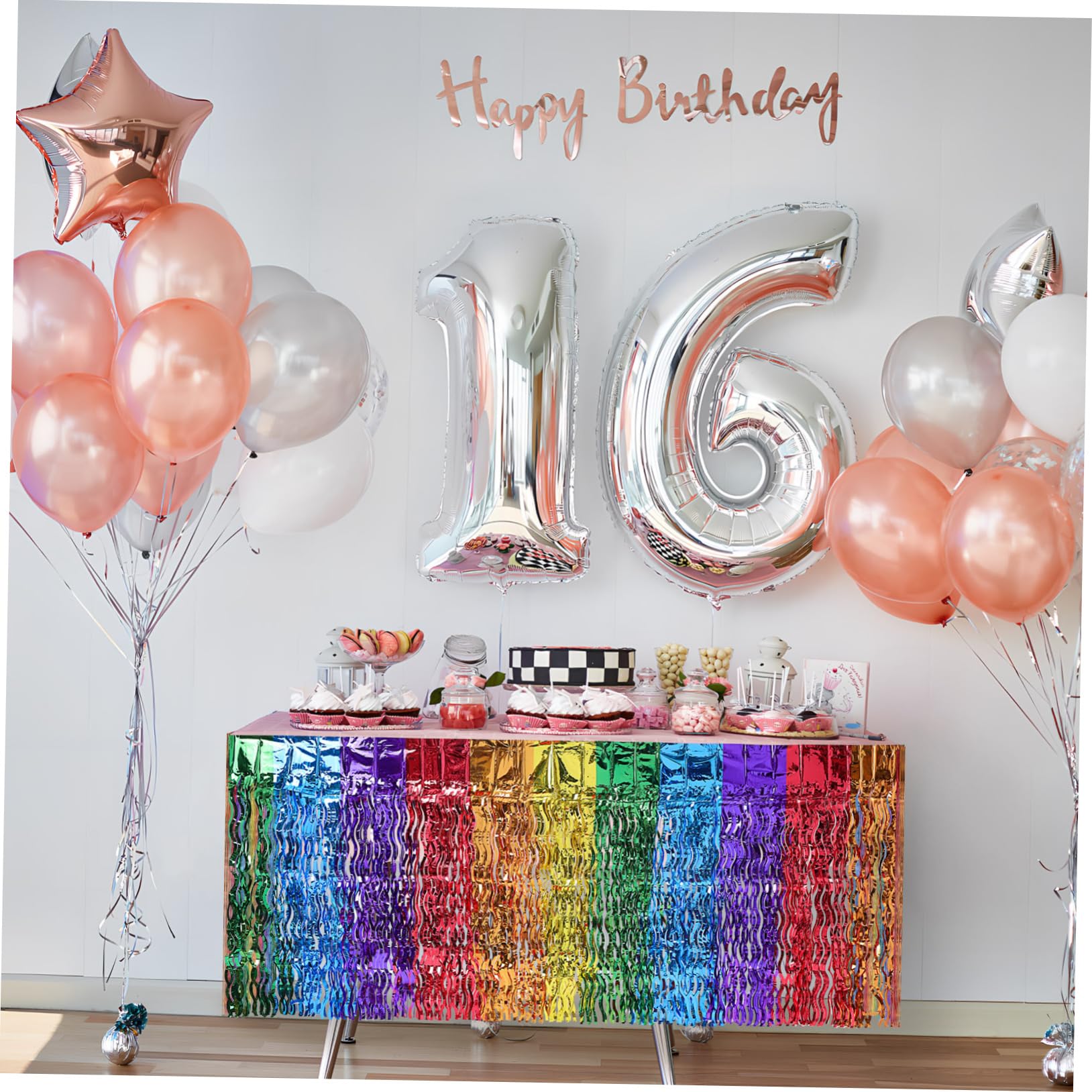 Gatuida 2pezzi Gonne Da Tavolo Arcobaleno Frange Per Feste Matrimoni e Decorazioni Festive e Riutilizzabili Per Eventi Colorati