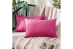 MIULEE Outdoor Waterproof Pillow Covers, 12x20 Hot Pink