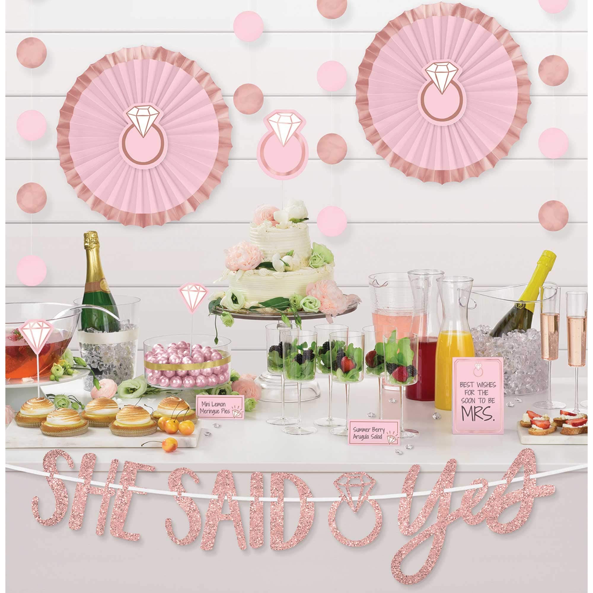Kit buffet mariage paillettes blush décoration de table