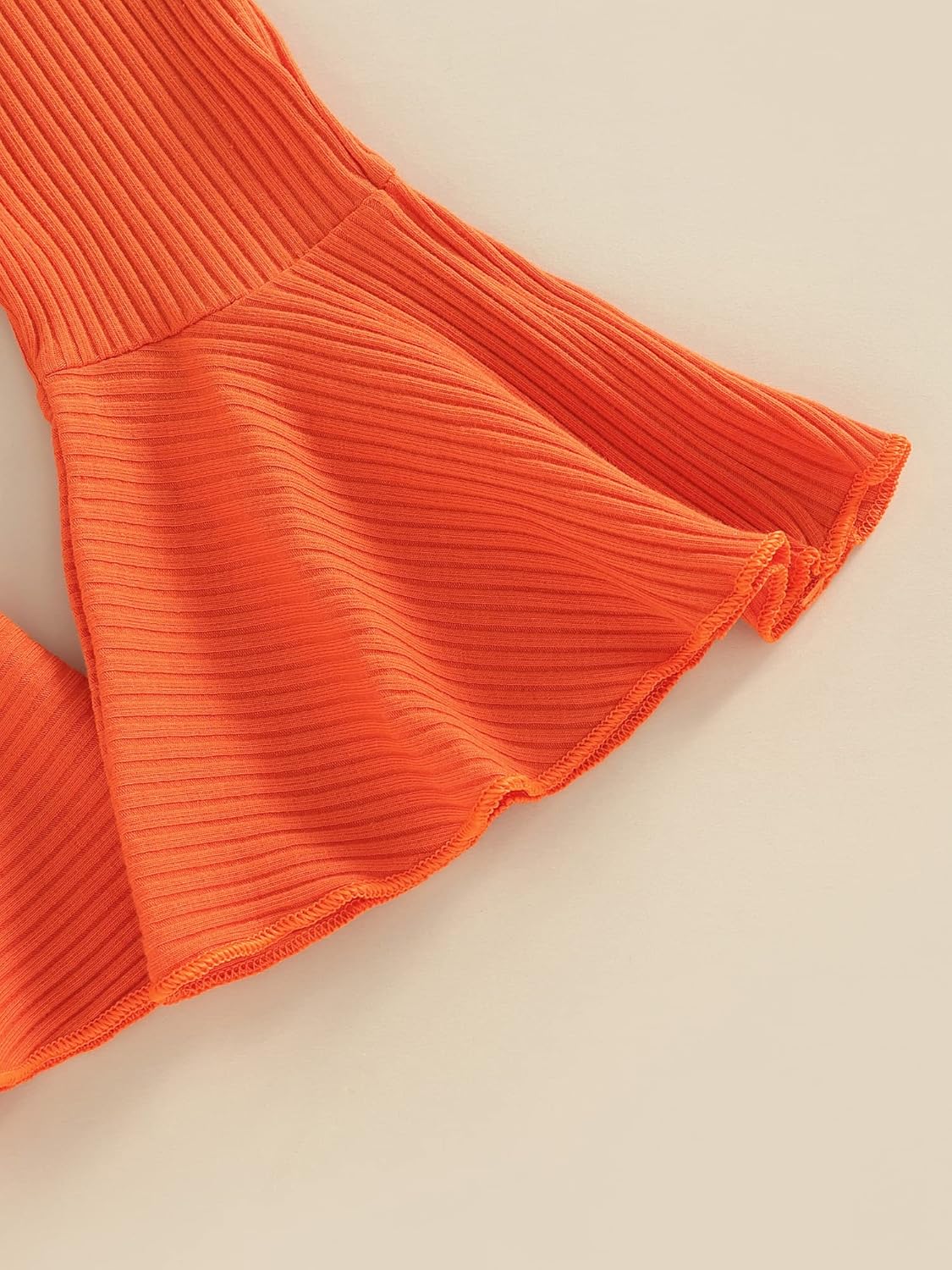 Madjtlqy Baby Girl Bell Bottoms Halloween Clothes Set Letters Pumpkin Printed Long Sleeve Sweashirt Tops + Flared Pants - Image 7